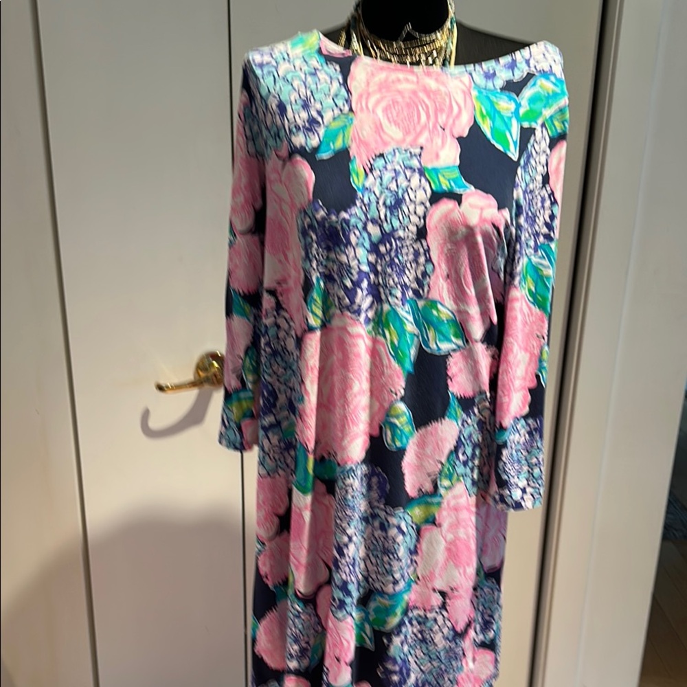Lilly Pulitzer Pink A-Line Dress with Bateau Neckline